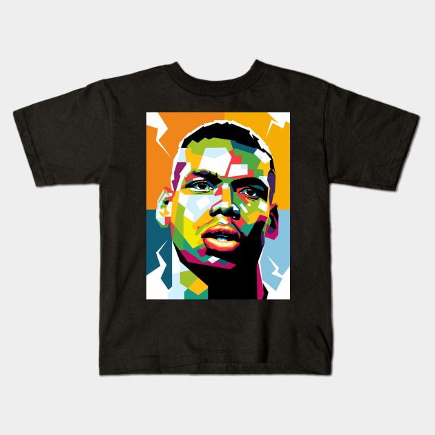 Paul Pogba Pop Art Kids T-Shirt by Dafishop